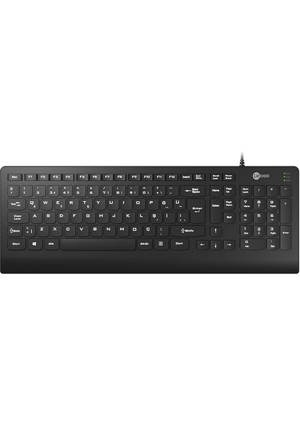 KB103 USB Kablolu Türkçe Q Klavye - Qwerty Türkçe Tuş Dizilimi, Sayısal Tuş Takımına Sahip, Sıvı Dökülmelerine Dayanıklı, Bilek Dinlendirme, Win, Mac, Linux ile Uyumlu Klavye Siyah