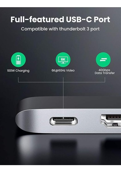 Macbook Için Type-C USB HDMI Thunderbolt 3.0 Dönüştürücü Hub indirimleri