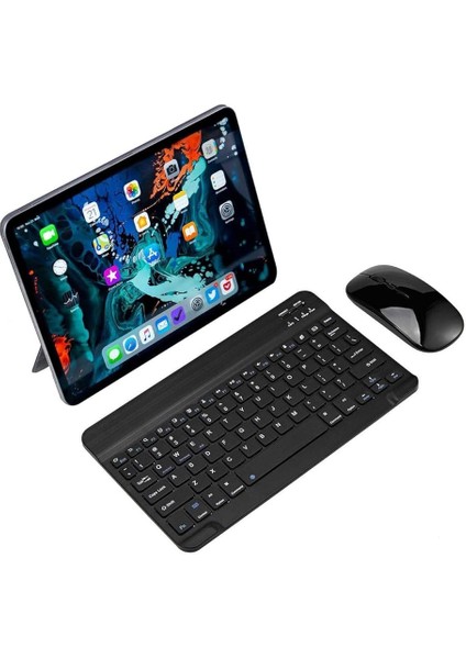 10.nesil 64GB 10.9" Tablet Için Uyumlu Slim Şarjlı Bluetooth Klavye ve Mouse Seti