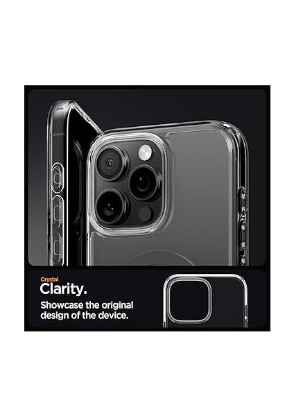 iPhone 16 Pro ile Uyumlu Ince Magsafe Kılıf Ultra Hybrid Sararma Karşıtı Duraclear Hava Kanalı Teknolojisi Askeri Sınıf Koruma Magfit Graphite Şeffaf Kapak - ACS08130 indirimleri