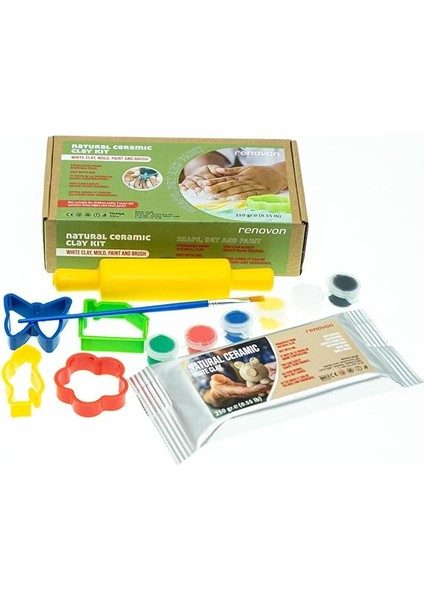 Doğal Beyaz Kil Seti,fırınlamaya Gerektirmez. Oluştur,kurut,boya.güzel Sanatlar,figür, Heykel,modelleme,oyun ve Montessori Sınıfları Için,tosik Değil