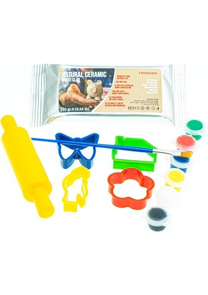 Doğal Beyaz Kil Seti,fırınlamaya Gerektirmez. Oluştur,kurut,boya.güzel Sanatlar,figür, Heykel,modelleme,oyun ve Montessori Sınıfları Için,tosik Değil fiyatları