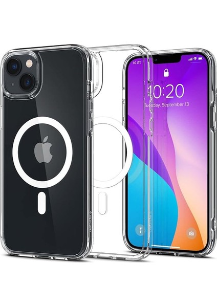 iPhone 14 / 13 ile Uyumlu Kılıf Crystal Hybrid Magfit Magsafe Özellikli White - ACS04682