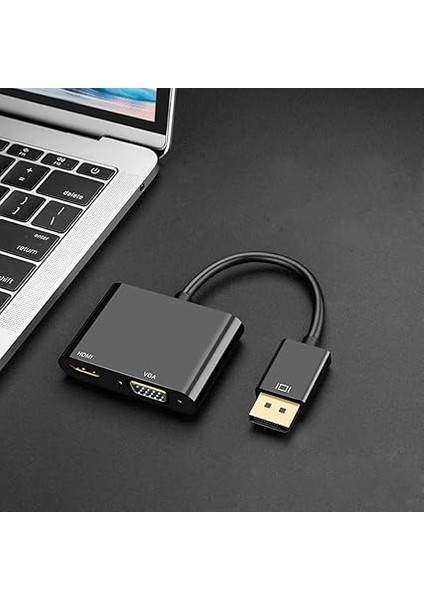 Çoklayıcı Adaptör 2 In 1 Dp To VGA HDMI Kasa Bilgisayar Uyumlu Çevirici Adaptör Çok Portlu Çoklayıcı 2in1 Displayport To VGA HDMI ZR723 fırsatları