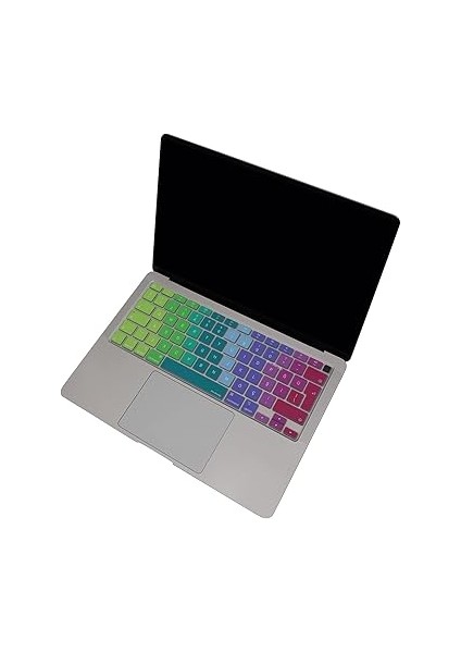 MacBook Air Klavye Koruyucu Ultra Ince Uyumlu Türkçe Q Baskılı Uk-Ters L- Enter Tipi Air M1 13INÇ A2337,A2179 Touch Id Için, Kaymaz Yıkanabilir Pembe Yeşil indirimleri