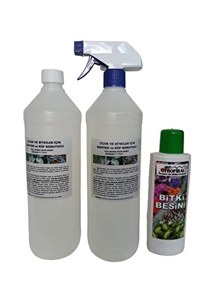 ve Bitkiler Için Mantar ve Küf Ilacı 2 Adet 1000 ml + Bitki Besini Hediyeli