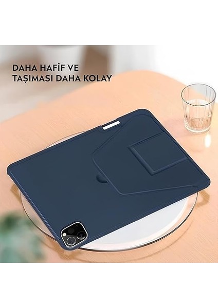 iPad Tablet Ile Uyumlu Kılıf Lüks Kadife Iç Kaplamalı Suni Deri Mıknatıslı Standlı Tablet Arka Kapak (Lacivert, iPad Pro 4.nesil 11 Inch) indirimleri