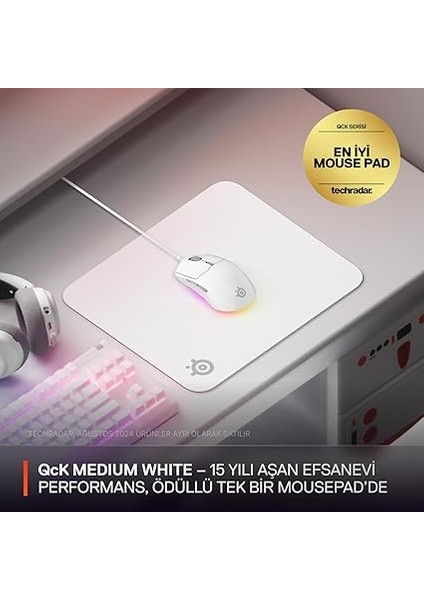 Qck Fare Altlığı (Orta) – Beyaz – Alt Tarafta Kaymaz Kauçuk Kaplama – En Iyi Izleme – Oyun Sensörleri Için Optimize Edilmiştir – 320 mm x 270 mm – Fps, Mobas, Rts, Mmo fiyatları