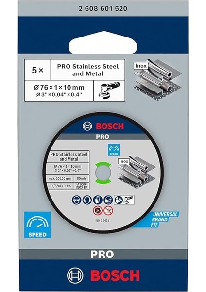 Professional Accessories 5 Adet Kesme Diski (Inox Uzmanı, 10 mm Yuvalı Açılı Taşlama Makinesi Için Aksesuar) fiyatları