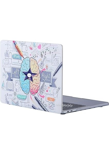 Macbook Air M1 Kılıf 13 Inç Uyumlu Beyin Desen Temalı Sert Plastik Uv Lazer Baskı Touchıd M1 Air A2337 A2179 A1932 Beyaz modelleri