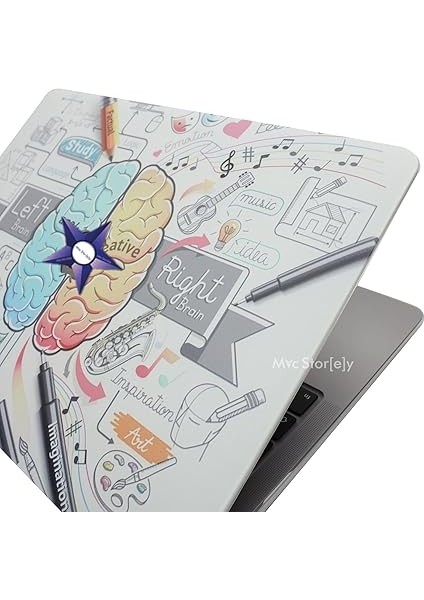 Macbook Air M1 Kılıf 13 Inç Uyumlu Beyin Desen Temalı Sert Plastik Uv Lazer Baskı Touchıd M1 Air A2337 A2179 A1932 Beyaz indirimleri