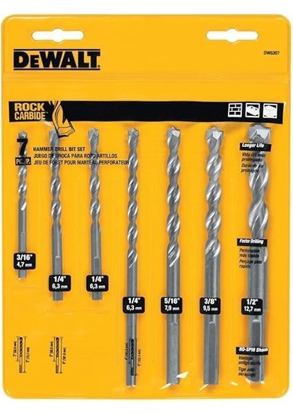DW5207 7 Parçalı Birinci Sınıf Perküsyon Taş Matkap Ucu Seti fiyatları