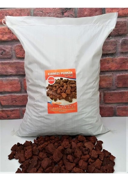 Pomza 40 Litre 2-4 cm Kırmızı Pomza Tarım Pomzası Pomza Taşı Lav Taşı Cüruf Madeni Pomza Ponza