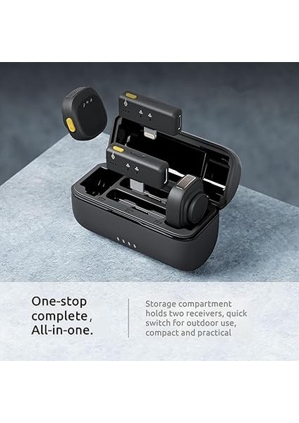 Kablosuz Yaka Mikrofonu Çiftli – 48KHZ Hd Ses, Aı Çift Gürültü Engelleme, 50M Çekim Mesafesi, 1 Sn Otomatik Eşleşme, Taşınabilir Şarj Kutulu, (Lightning/type-C Alıcı) | D07 fiyatları