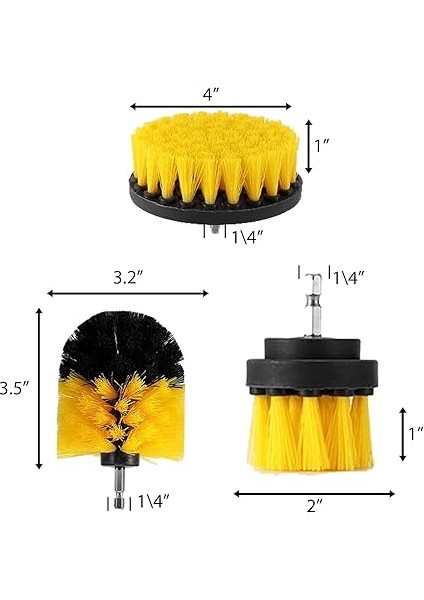 Matkap Fırçası Seti, Sabitleme Kiti, 3'lü Paket, Harç, Fayans, Lavabo, Küvet, Banyo ve Mutfak Yüzeyi Için (Sarı) (Matkap Dahil Değildir) modelleri