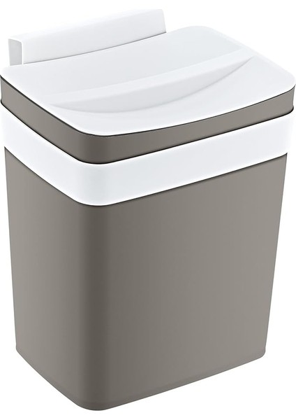 Soft Askılı Çöp Kutusu Terra 8,5 Lt - Bej, Çok Amaçlı Askılı Çöp Kutusu, Dolap Kapağı Askılı, Mutfak ve Banyo Için