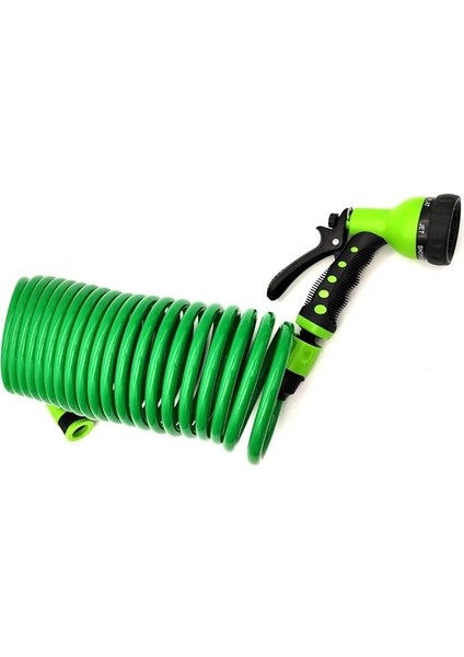 Garden Fıskiye Tabancalı Spiralli Hortum Seti 7.5 Mt.