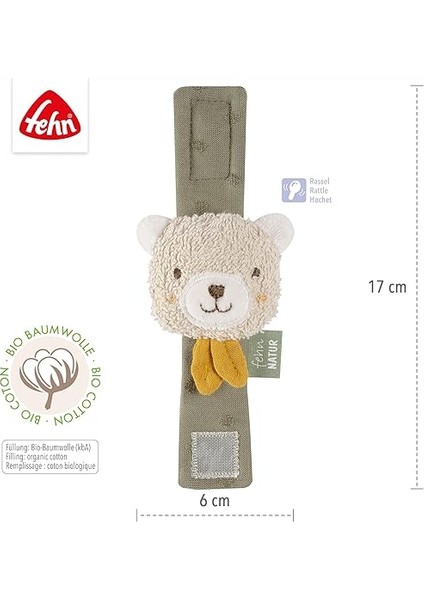 Çıngıraklı Bileklik Bebek Fehnnatur Oyuncak Ayı - Çıngırak ve His Için Motor Becerileri Oyuncağı Kavrama Oyuncağı - Organik Pamuklu Sevimli Oyuncak Bebek Oyuncağı - 0+ Aydan Itibaren indirimleri