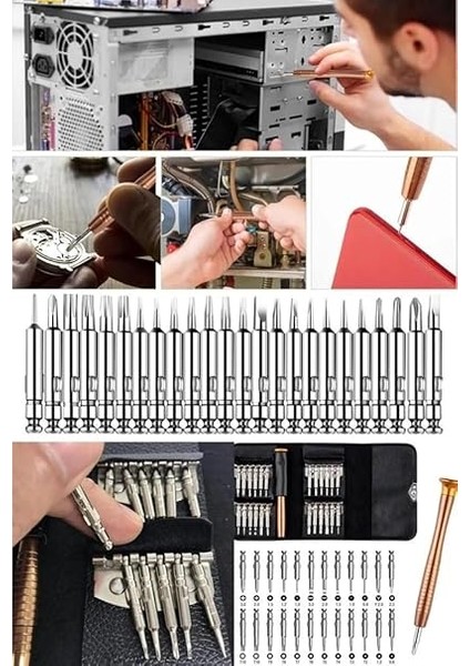 Seti Tamir Kiti, Deri Cüzdan Kılıflı, Bilgisayar, Telefon ve Saat Tamir Pratik ve Basit Kit Cüzdanlı modelleri