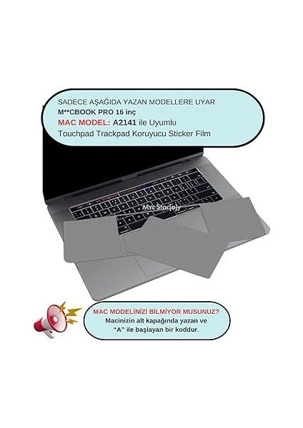 MacBook Pro 16 Inç Trackpad Guard A2141 2019 ile Uyumlu Touchpad Sticker Koruyucu Ultra Ince Çizilmez Film Kaplama Gri fiyatları