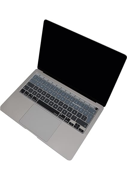 MacBook Uyumlu Air 13 Inç A2337 M1 A2179 Türkçe Q Ombre Silikon Klavye Koruyucu Uk Ingilizce Ters L Enter Uyumlu Yıkanabilir Ince Siyah Gri indirimleri