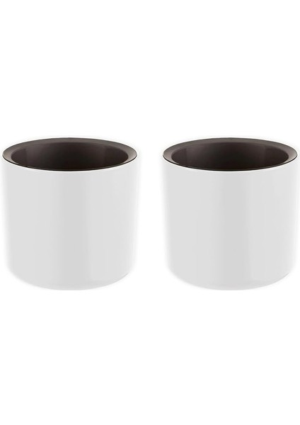 2 Adet Mimoza Saksı Küçük Boy Plastik Kaktüs Sukulent Saksısı (Beyaz, 0.2 Litre)