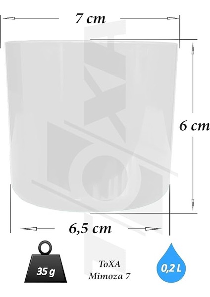 2 Adet Mimoza Saksı Küçük Boy Plastik Kaktüs Sukulent Saksısı (Beyaz, 0.2 Litre) fiyatları