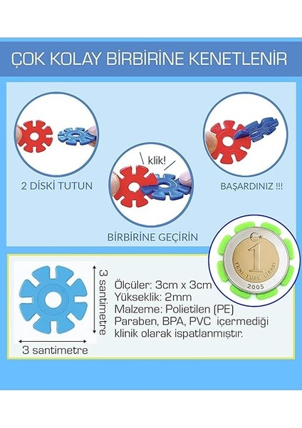 Masterflakes Eğitici Kilitli Diskler Stem Eğitimi Uyumlu Yapı Oyuncak Seti 3yaş ve Üzeri Için Stem ve Robotik Kodlama Blokları fiyatları