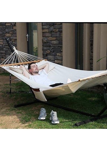 GDC22M Hamak, Dış Mekan Çok Kişilik, Çubuk Hamak, 200 x 150 Cm, Tüv Rheinland, 300 Kg, Bej modelleri