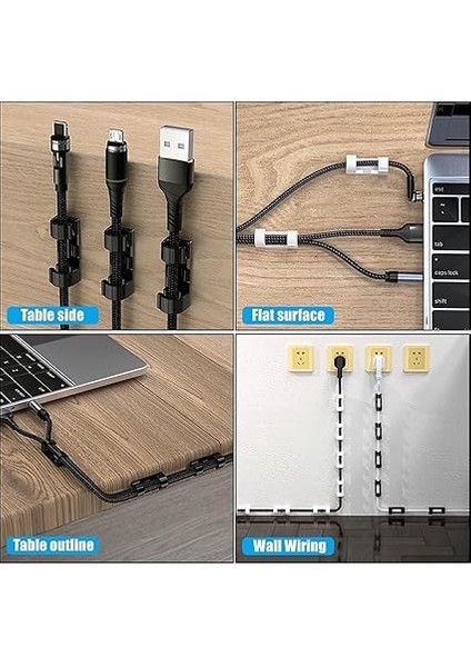 60 Adet Kablo Düzenleyici Sabitleyici Yapışkanlı Organizer Klips Seti modelleri