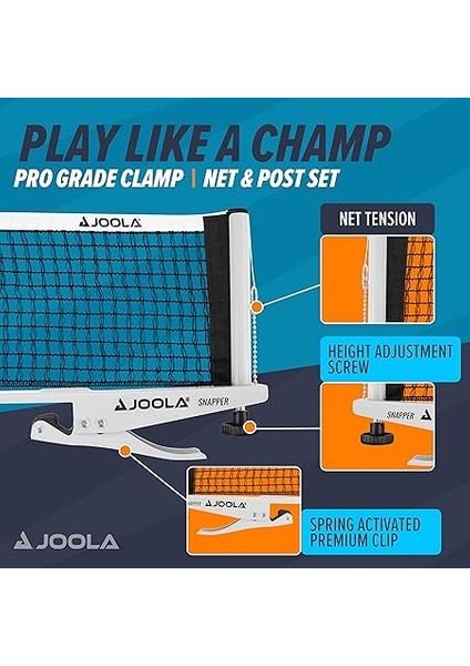 Tischtennisnetz Snapper-Indoor Garnitur Freizeitsport Höhenverstellbar Mit Feststellschraube - Klemmtechnik, Silber/schwarz, One Size fiyatları