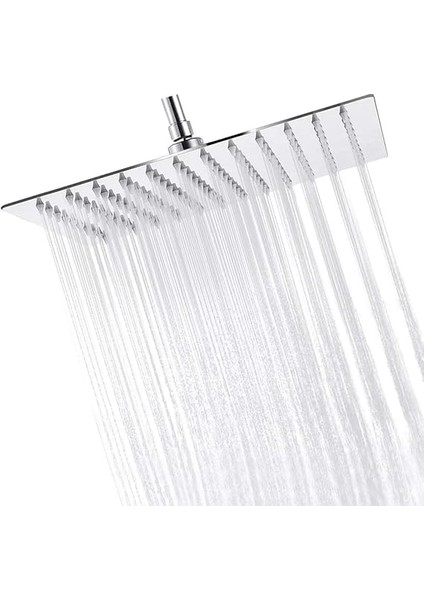 Home 25X25 cm 304 Paslanmaz Çelik Tepe Duşu – Geniş Kare Duş Başlığı, Sabit Tepe Duş Başlığı, Handshower Uyumlu, Modern ve Dayanıklı Duş Sistemi Parçası (Kare) indirimleri
