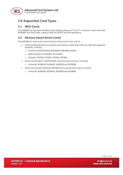 ACR39U-U1 Rfıd Çip Smart Kart Okuyucu indirimleri