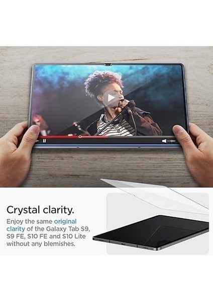 Galaxy Tab S10 Fe / Tab S9 Fe ile Uyumlu Cam Ekran Koruyucu Kolay Kurulum Glas.tr Ez Fit Slim Hd - AGL07000 indirimleri