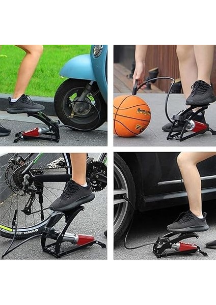 KB0901 87PSI Analog Basınç Göstergeli Ayak Pompası, Kırmızı/siyah fırsatları