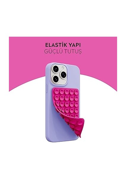 Telefon Arkasına Yapışan Silikon Vantuzlu Telefon Tutucu, Telefon Kılıfı Tutucu, Tüm Cep Telefonu Modellerine Uygun, Araç Telefon Tutucu, Ahtapot, Vakumlu Telefon Tutucu (Koyu Pembe) modelleri