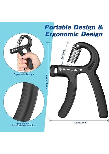 Antrenörü Önkol Antrenman Cihazı, Parmak Dambıl Ayarlanabilir Direnç 5-60 Kg, Parmak Antrenörü, Tutuş Gücü Antrenörü, Sporcular Için Kaymaz ve El Rehabilitasyon Egzersizleri fırsatları