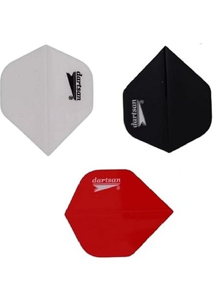 Set (15 Adet) Dartsan Dart Flight-Flayt. 100 Micron Pet Beyaz modelleri