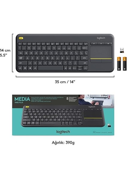 K400 Plus Rf Kablosuz Qwerty Türkçe Siyah Klavye (Standart, Kablosuz, Rf Kablosuz, Qwerty, Siyah) modelleri