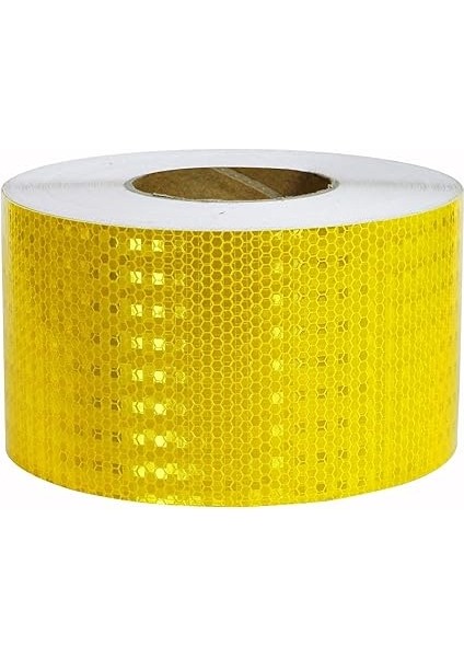 5 Metre Reflektörlü Reflektif Fosforlu Şerit Bant Reflekte Ikaz Bandı 10 cm Sarı modelleri