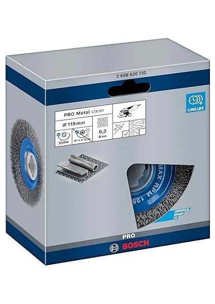 Professional Accessories Cam Fırçası, Dalgalı Tel Clean (Metal Için, X-Lock, Ø 115 Mm, Tel Kalınlığı 0,3 Mm) fiyatları