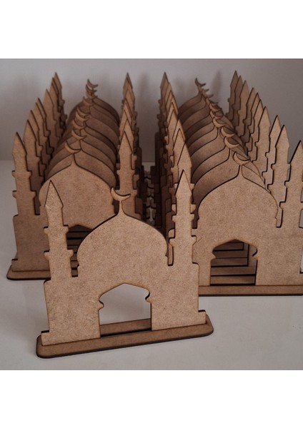 Ahşap Cami Maket Boyama Seti, Dini Etkinlik ve Eğitim Için Ideal 20 Adet Kahverengi