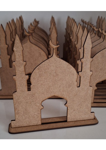 Ahşap Cami Maket Boyama Seti, Dini Etkinlik ve Eğitim Için Ideal 20 Adet Kahverengi modelleri