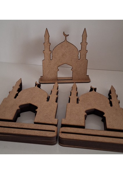 Ahşap Cami Maket Boyama Seti, Dini Etkinlik ve Eğitim Için Ideal 20 Adet Kahverengi