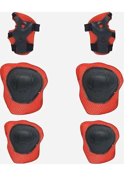 Store Koruyucu Dizlik Dirseklik El Koruyucu Set 6 Parça Bisiklet Scooter Paten Koruma 4-12 Yaş, Kırmızı-Siyah modelleri