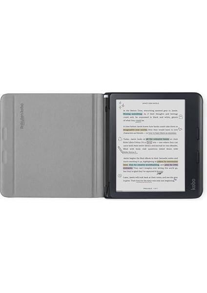 Libra Color Sleepcover Kılıf | Siyah Notebook | Sleep/wake Teknolojisi | Entegre 2 Yönlü Stand | Vegan Deri | 17 cm (7 Inç) Kobo Libra Color Ereader ile Uyumlu fiyatları