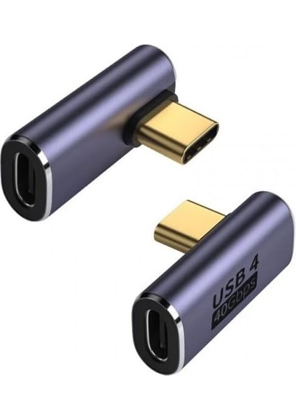 L Type-C Çevirici Usb4 40 Gbps 90 Derece Dik Type-C Çevirici 1 Adet