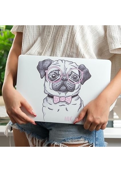 Macbook Air M1 Kılıf 13 Inç Uyumlu Sert Kapak Koruyucu Lazer Baskı Hayvan Dostları Touchıd M1 Air A2337 A2179 A1932 Pembe modelleri