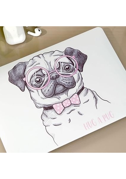 Macbook Air M1 Kılıf 13 Inç Uyumlu Sert Kapak Koruyucu Lazer Baskı Hayvan Dostları Touchıd M1 Air A2337 A2179 A1932 Pembe indirimleri