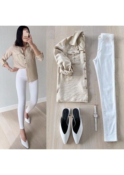 Gabardin Kumaş Yüksek Bel Pantolon 94CM XLBEL36CM